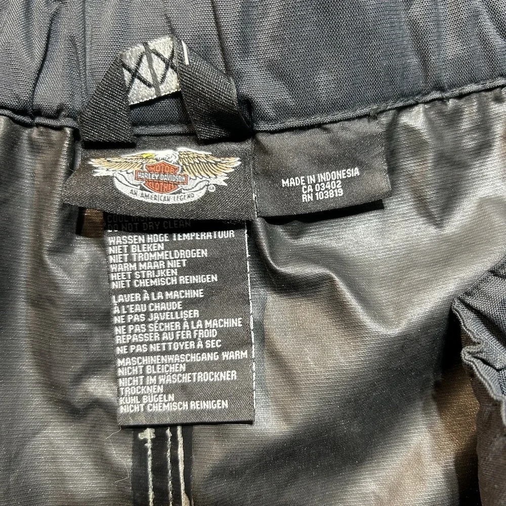 Harley Davidson Pants Mens XXL Black Stirrup Riding Motorcycle Pants Rain